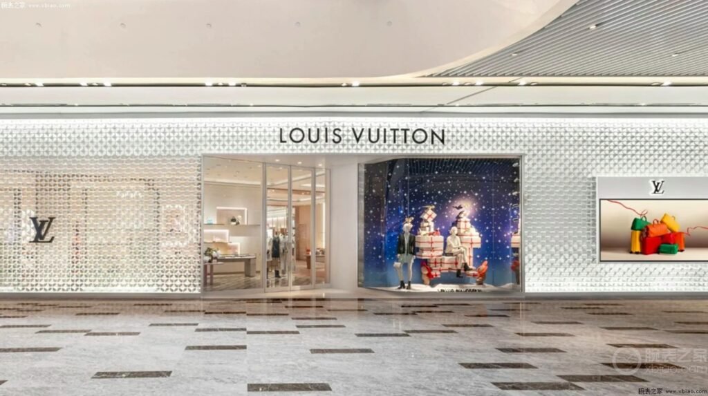 The LV store's facade is made of fiberglass