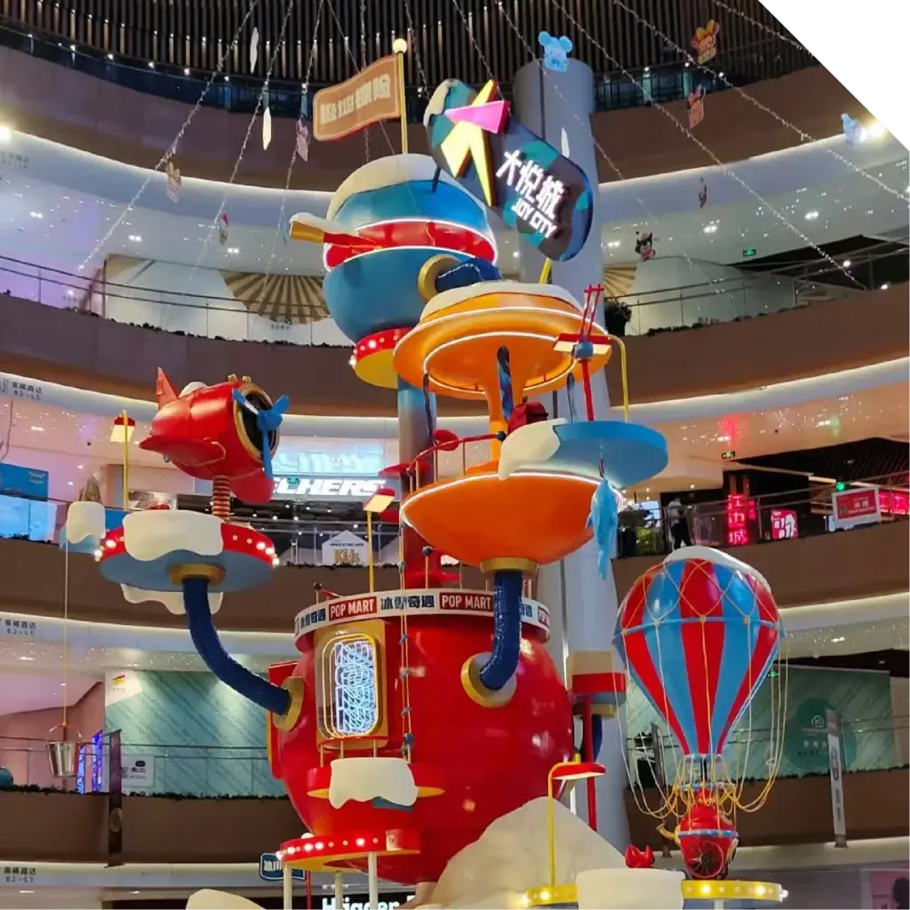 Commercial Fiberglass Sculpture Installation at Shanghai Joy City