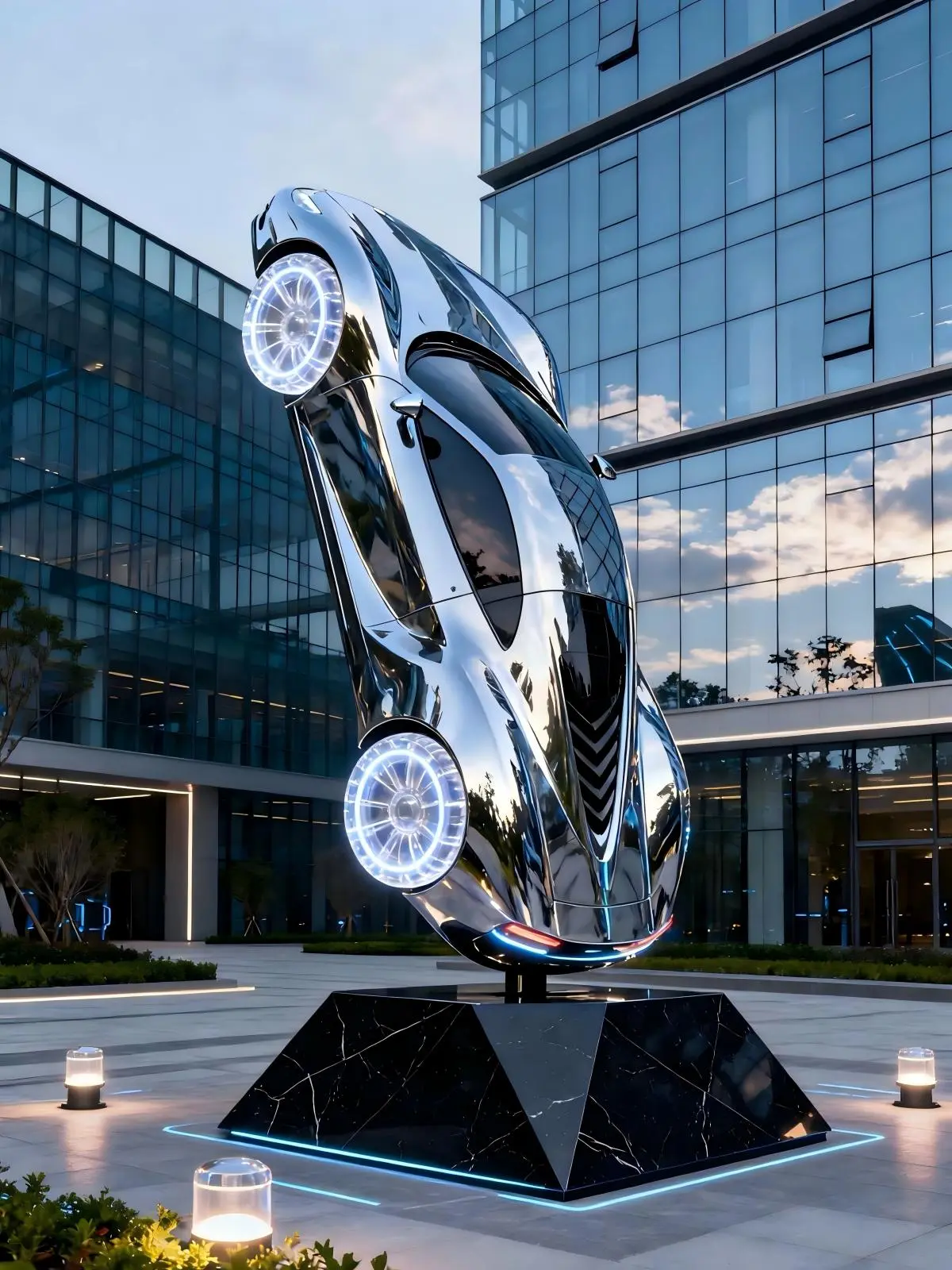 Futuristic FRP Car Display Model