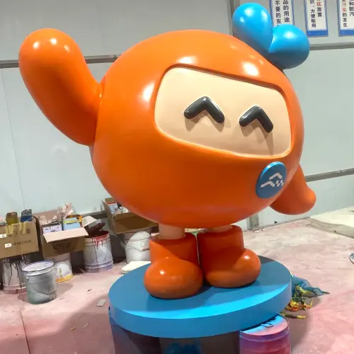 Cartoon character fiberglass sculpture fabrication with automotive-grade paint finish