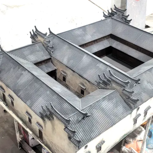Fiberglass sculpture fabrication with faux stone texture finish