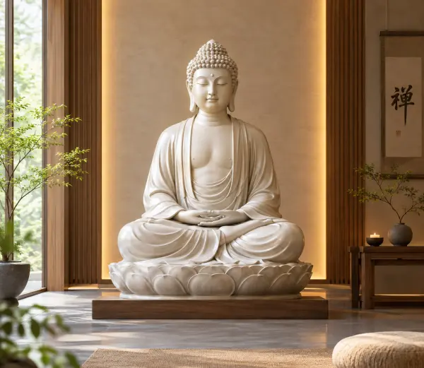 Custom FRP Buddha Statues for indoor temple installation