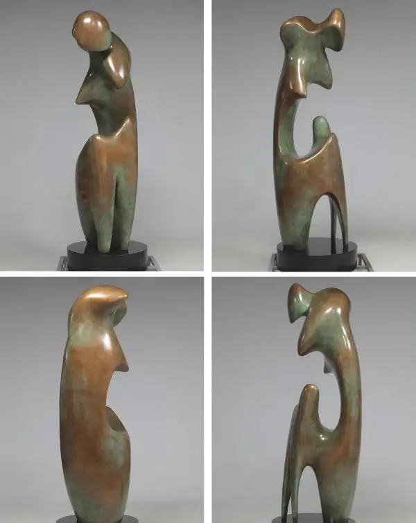Weathered faux stone FRP sculpture, vintage texture custom fiberglass statue