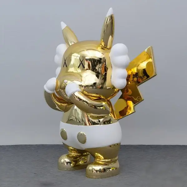 FRP sculpture surface finishes, vacuum electroplating finish fiberglass sculpture for premium art installation