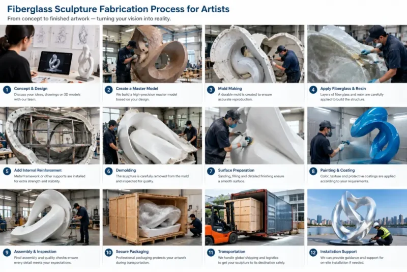 Fiberglass sculpture fabrication process for artists