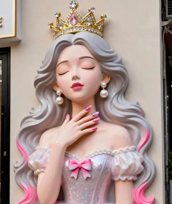 FRP sculpture surface finishes, hand inlaid rhinestone finish fiberglass sculpture for luxury indoor decorative display
