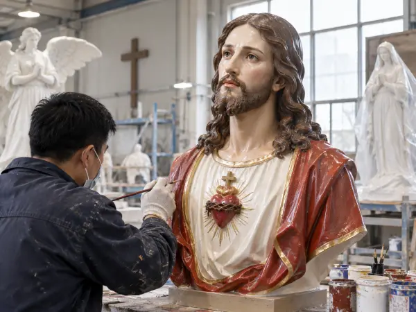 Custom fiberglass busts and sculptures hand-painted by sculptor