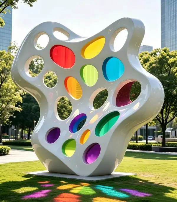 Abstract outdoor fiberglass contemporary art sculpture, fiberglass vs resin for art sculpture